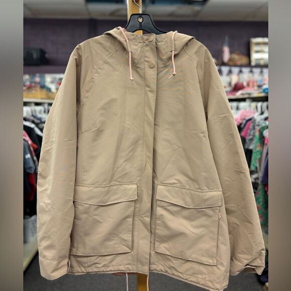 Columbia Ladies Xl Tan & Pink Wind Jacket - Picture 1 of 8